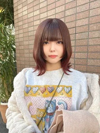 セミロング カラー ヘアアレンジ 【大阪で1番優しい 美容師】りょんのヘアスタイル