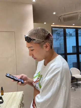 ショート カラー メンズ heavenly by HAVANA新宿所属・メンズショート/ピン パーマ/新宿/フウガのヘアスタイル