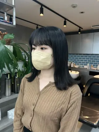 ミディアム カラー 韓国ヘア 🎀華澄のヘアスタイル