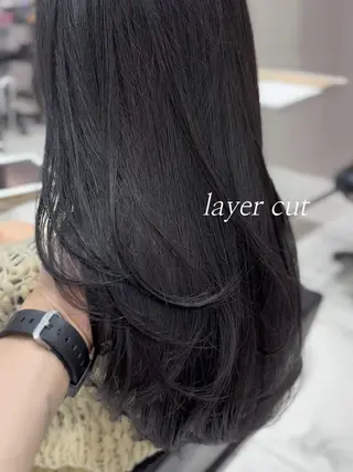 ロング カラー レイヤー/顔周り /透明感🩶高橋大のヘアスタイル