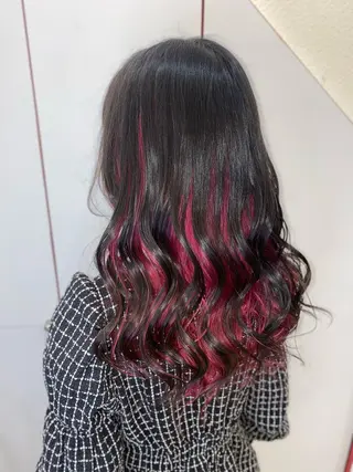 セミロング ゆぴ☾‪/推しカラー /ハイトーンのヘアスタイル