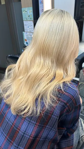 ロング カラー 有働由良／ハイトーン ／韓国メンズヘアのヘアスタイル