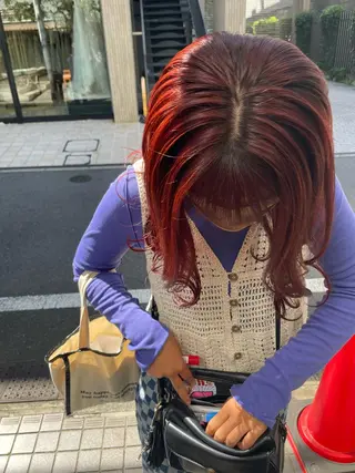 セミロング カラー ヘアアレンジ 🪽艶感× hair ｜kazaneのヘアスタイル