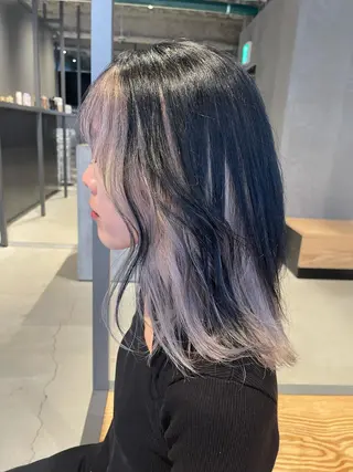 セミロング fil横浜店長パーマ ブリーチ特化TOMOのヘアスタイル