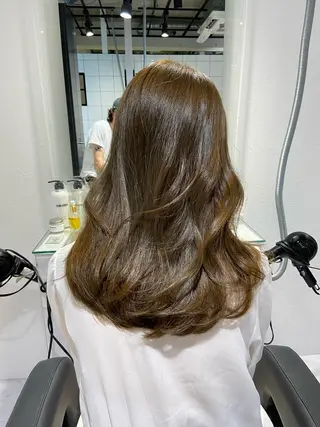 セミロング カラー ✨透明感、艶髪ヘア✨ 韓国ヘア特化💖のヘアスタイル