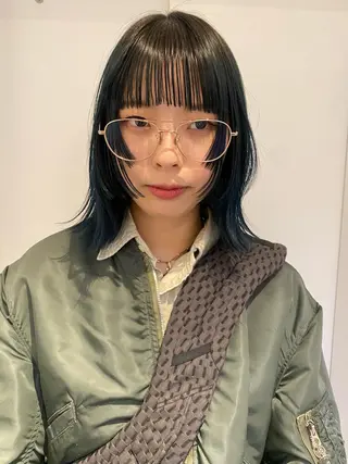 ミディアム カラー 永田 愛莉のヘアスタイル