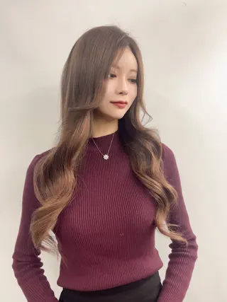 ロング カラー alpha. カラーエクステ下妻のヘアスタイル