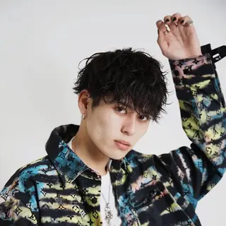 ミディアム カラー パーマ メンズ シースルーマッシュ/ メンズ/KYOHEIのヘアスタイル