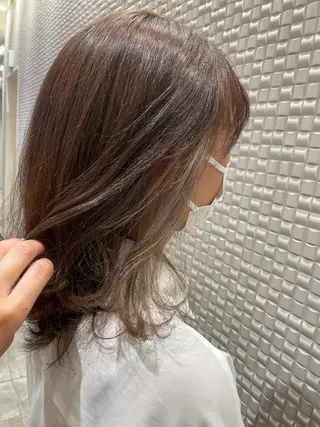 ミディアム カラー シャドールーツ美容師 篠原康太のヘアスタイル
