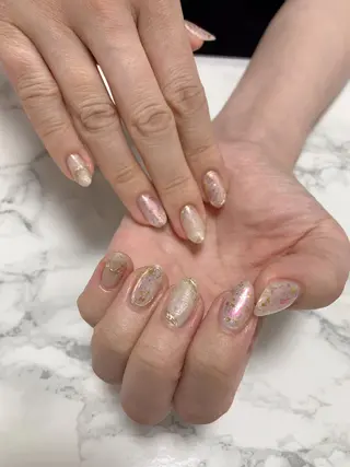 ネイル はな💎ネイル ワンホン、長さ出しのネイルデザイン