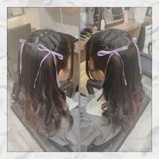 セミロング ヘアアレンジ ヘアセット/着付け 𓇼 松本 夏美𓇼のヘアスタイル