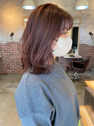 ミディアム カラー tocolaso 柏所属・根本 瑠実のヘアスタイル