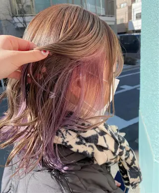 ミディアム カラー 関口 桃花🌷 暖色カラーのヘアスタイル