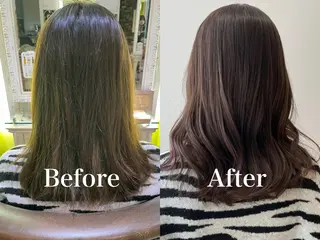 セミロング カラー 増渕 駿介のヘアスタイル