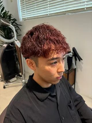 メンズ 🎀調布仙川透明感オ リーブカラー干莉🎀のヘアスタイル