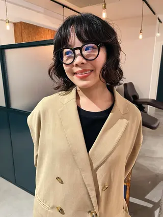 ショート パーマ 暖色/パーマ 🌼クニトウメイのヘアスタイル