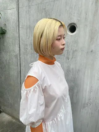 ショート カラー マツダテホノカ🌼 ボブ・ハイトーン🌼のヘアスタイル