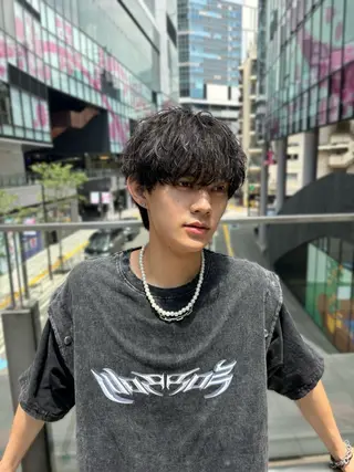 ショート カラー パーマ メンズ メンズ特化型美容師 玲弥のヘアスタイル