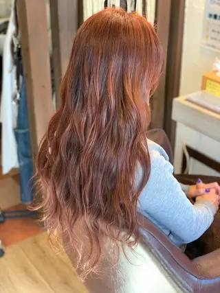 ロング カラー パーマ 長瀬 遥姫のヘアスタイル