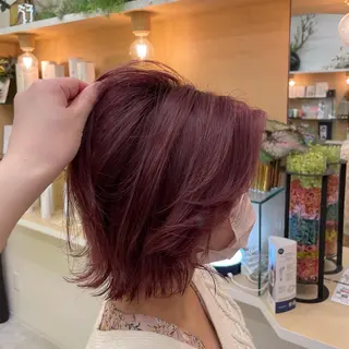 ミディアム カラー パーマ ヘアアレンジ 山下 とよかのヘアスタイル