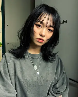 ミディアム ハッシュカット カシマハヤトのヘアスタイル