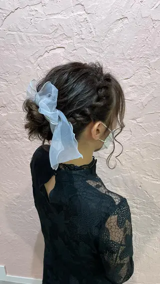 ミディアム カラー ヘアアレンジ 松永 梨央のヘアスタイル