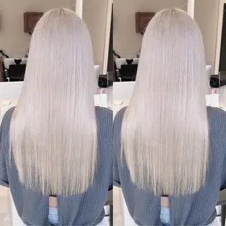 ロング カラー オフホワイトアンドなんば所属・福西 洋斗のヘアスタイル