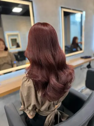 ロング カラー ヘアアレンジ レイヤー/ブリーチな しカラーHAYATOのヘアスタイル