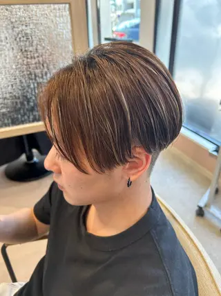 メンズ 癖毛￤ボブ￤暖色 🍒竹下 茜🍒のヘアスタイル