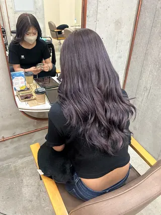 ロング カラー カット・ブリーチ/ ふわあいりのヘアスタイル