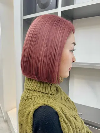 ショート カラー ヘアアレンジ 暖色ダブルカラーボブ レイヤー🌈AINAのヘアスタイル