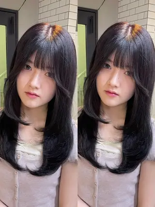 ロング ワンホンレイヤー 福岡天神RAIRAのヘアスタイル