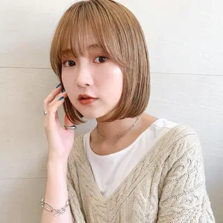 ミディアム カラー 🌱小顔ヘア/ボブ ミディアム/双葉🌱のヘアスタイル