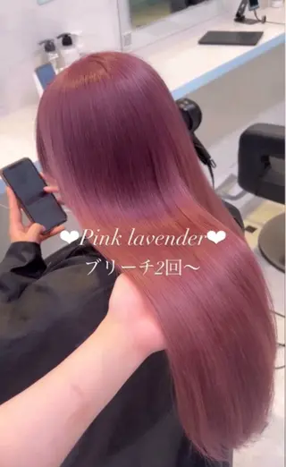 ロング カラー 🎀愛されピンク ラベンダー💜ゆいのヘアスタイル