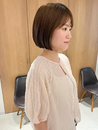 ショート 似合わせぷつっとボブ 縮毛矯正 久保田彩菜のヘアスタイル