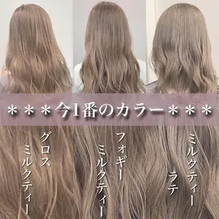 セミロング カラー ✨透明感、艶髪ヘア✨ 韓国ヘア特化💖のヘアスタイル