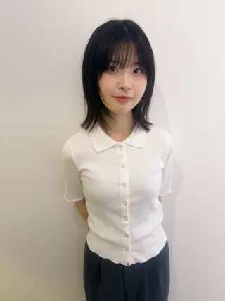 ミディアム カラー 艶髪ブリーチ 永井竜也のヘアスタイル