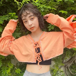 ミディアム パーマ 藤田 ゆりなのヘアスタイル