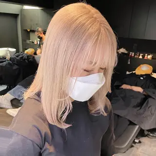 ミディアム カラー MiL所属・✨ハイトーン✨ 濱田知孝のヘアスタイル