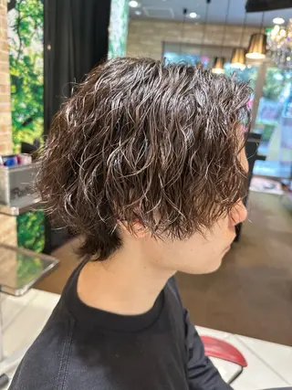 ミディアム パーマ メンズ 💈メンズ特化 美容師サキ💈のヘアスタイル