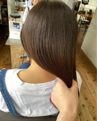 セミロング カラー nagisa /縮毛矯正のヘアスタイル