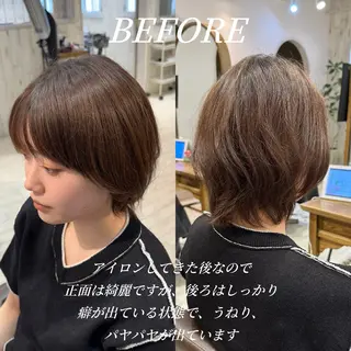 ショート 縮毛矯正/ショート/ レイヤー/畑中正敏のヘアスタイル
