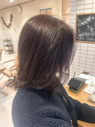 セミロング カラー 透明感カラー🌿/ トリートメントのヘアスタイル
