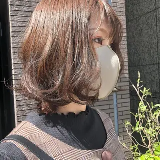 ミディアム カラー 圧倒的透明感カラー nana🦕のヘアスタイル