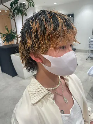 ショート カラー パーマ ヘアアレンジ メンズ パーソナルカラー合わ せたカラー🤍なつみのヘアスタイル