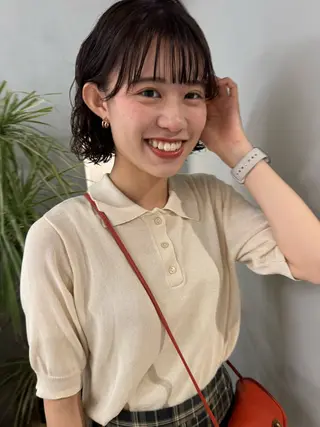 ミディアム パーマ 高畑 恵莉 👒 暖色 / 艶髪 🧺のヘアスタイル