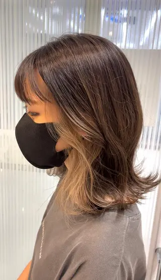 ミディアム カラー 福田 しずくのヘアスタイル