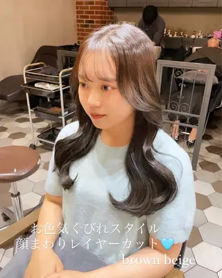 ロング カラー ヘアアレンジ 酸性縮毛矯正🧴韓国 レイヤー/髪質改善のヘアスタイル