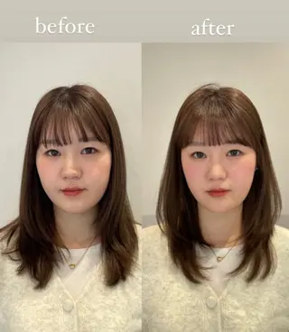 セミロング ❤︎︎韓国ヘア❤︎︎ 𝑺𝒉𝒊𝒉𝒐のヘアスタイル