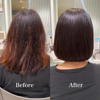 パーマ レイヤーカット⭐️ ブリーチ桑原 日花理のヘアスタイル